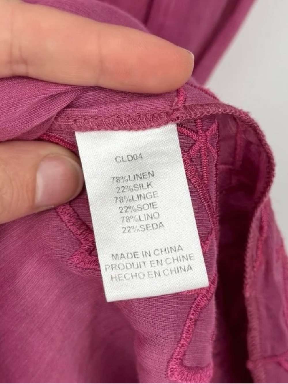 Christy Lynn Gemma Dress Fuchsia Pink Small Linen Silk Embroidered Floral Eyelet - Picture 11 of 16